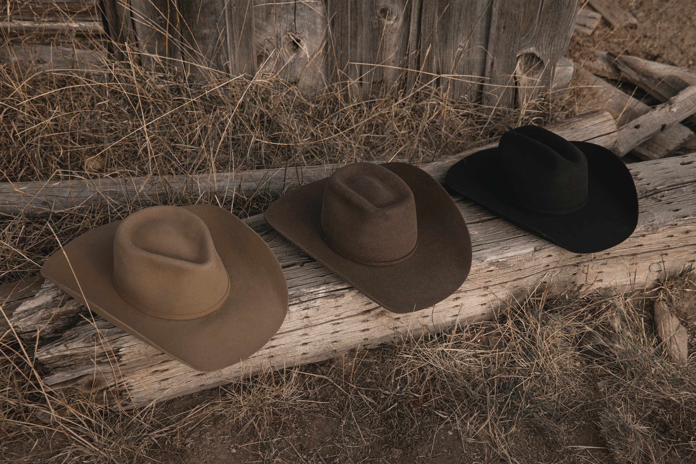 cowboy hats on the ground
