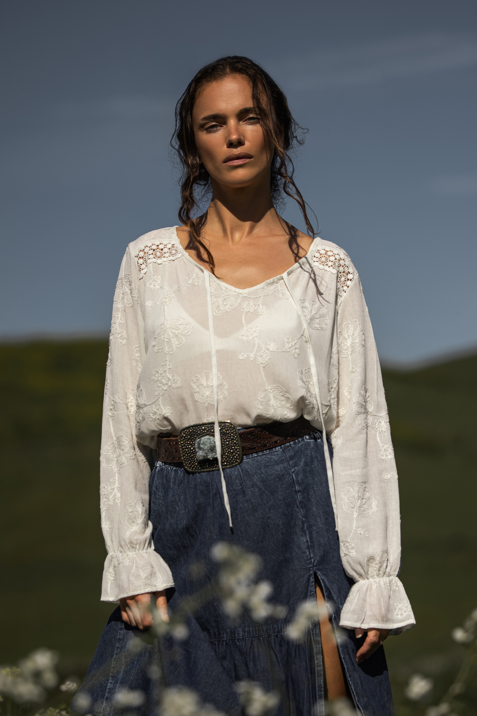 A woman standing